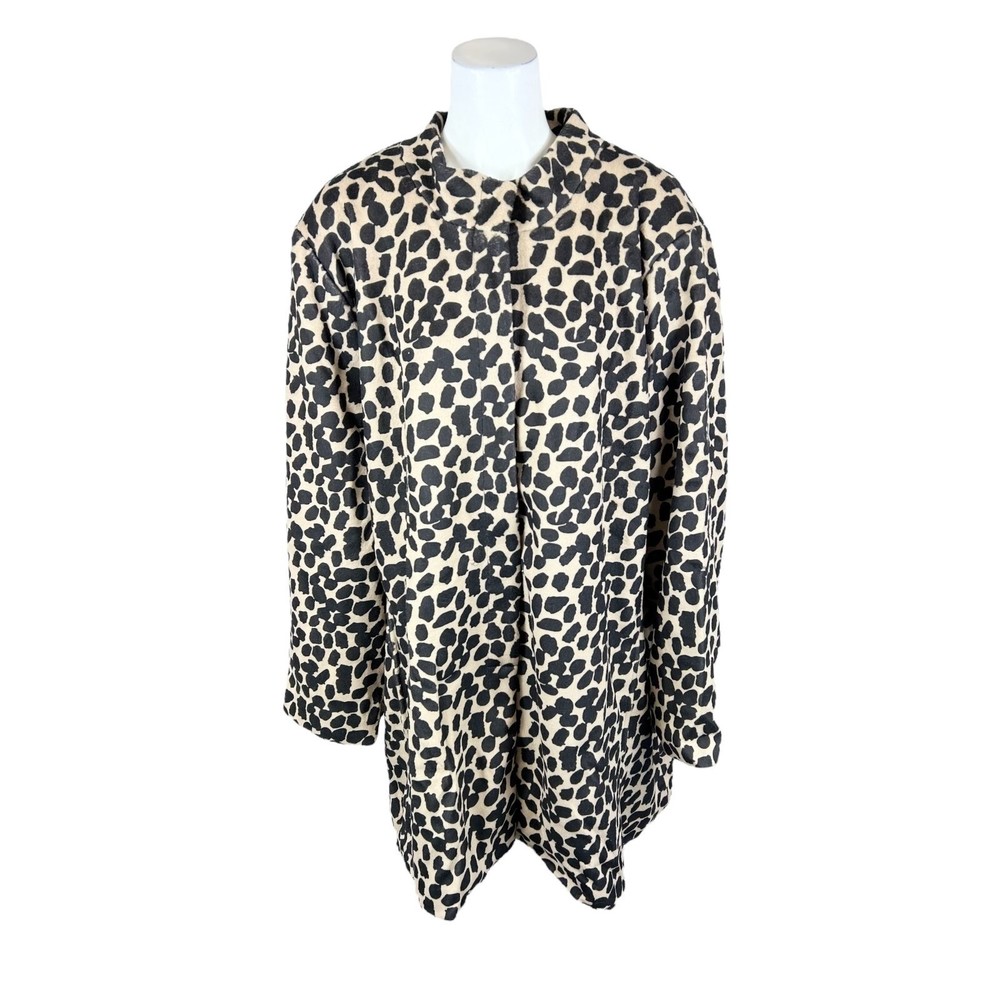 StyleList by Micaela Women's Printed Funnel Neck Coat Animal 5X Plus Size